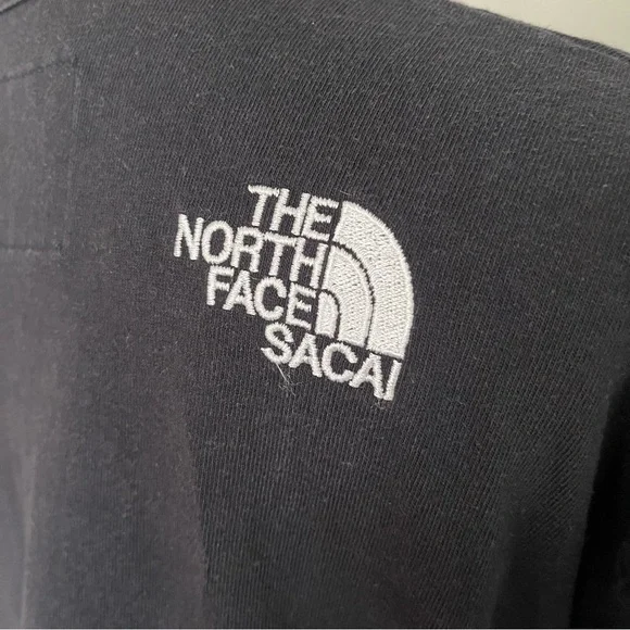 The NORTH FACE x SACAI sz S Navy Blue Short Sleeve Tshirt Size Zippers - Picture 11 of 15
